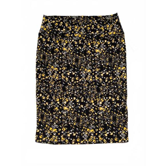Lularoe Cassie Pencil Skirt - Black Yellow Floral - Size 2XL 36x26 Stretch - Picture 1 of 9